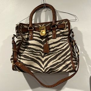 Michael Kors zebra print large purse great condition